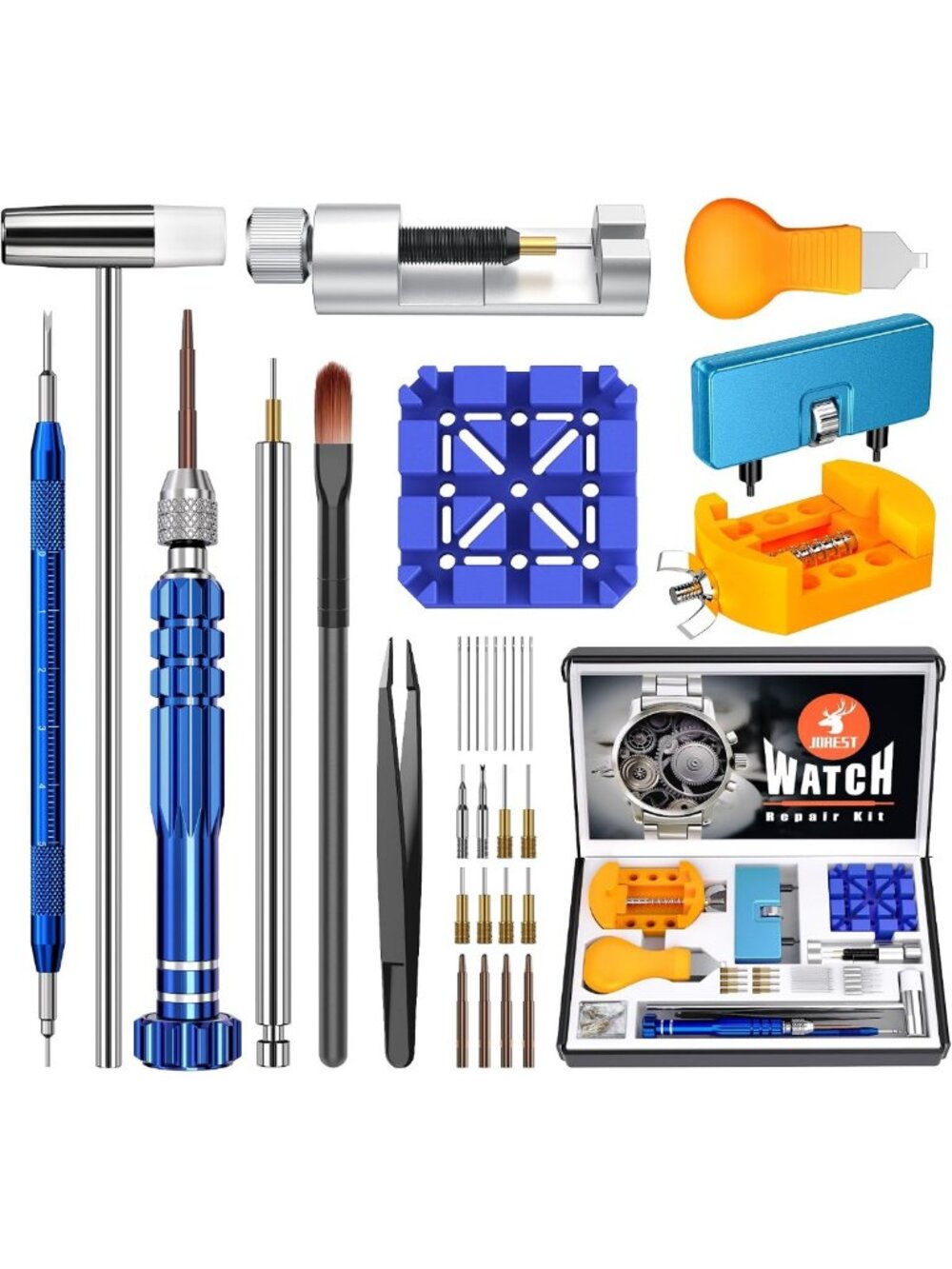 Watch Repair Kit for Battery Replacement, Link Removal & Cleaning Tools Set